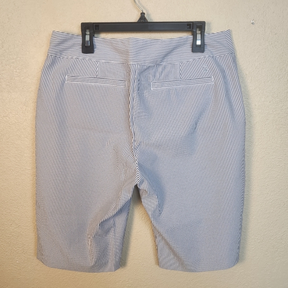 Izod Blue And White Striped Golf Shorts Size 4 (7681) - Picture 2 of 4